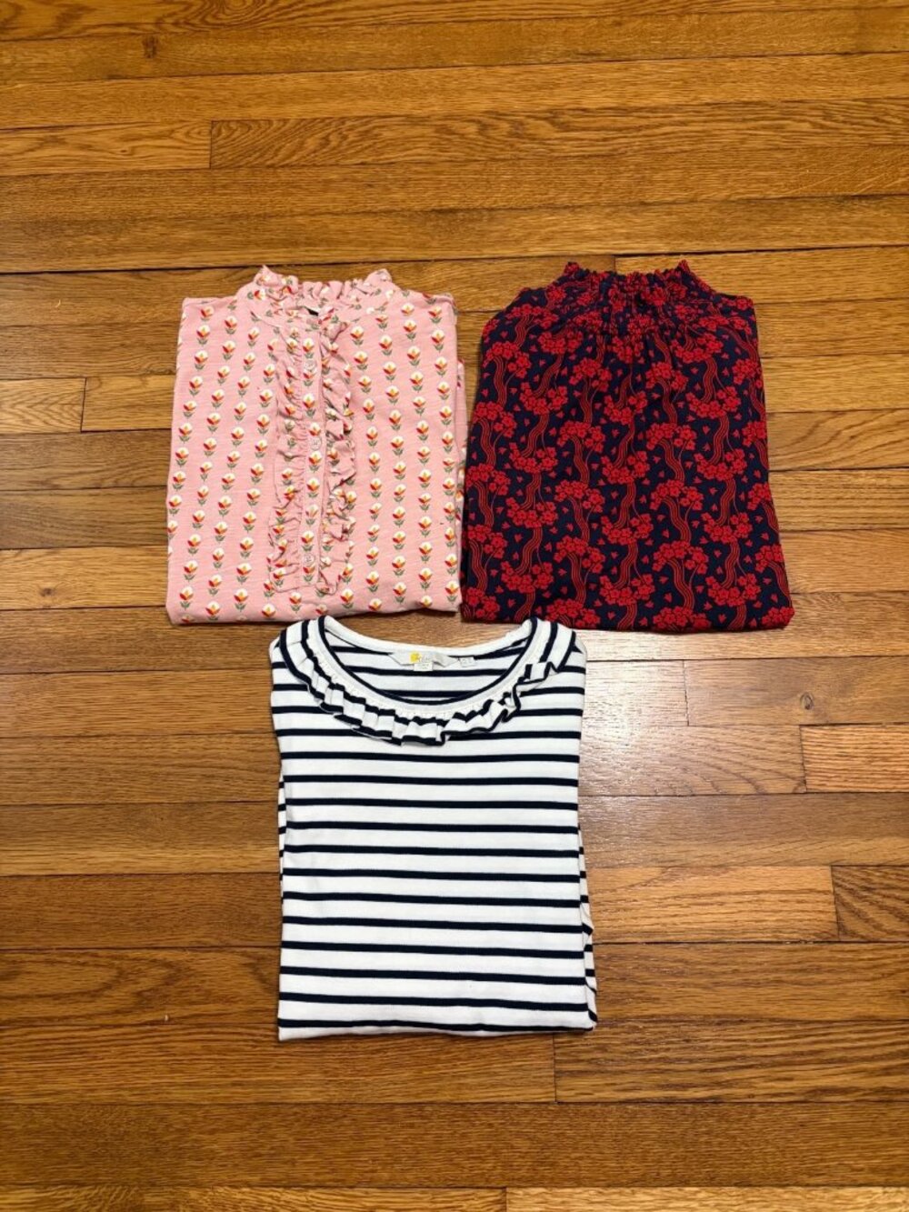 Boden Womens Blouse Size 4 *Lot of 3* Ruffle Peasant Top Casual Career Shirts